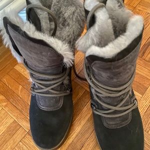 COUGAR SUEDE AND SHEARLING  BOOTIES